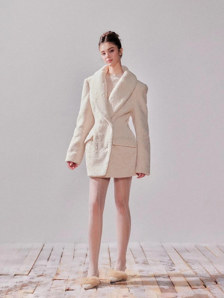 Oversized Lamb Wool Coat Blazer