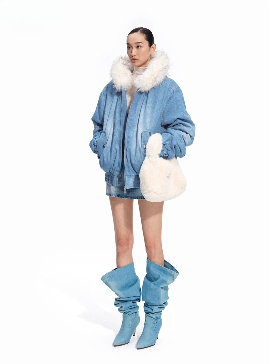 Lynx Denim Puffer Jacket