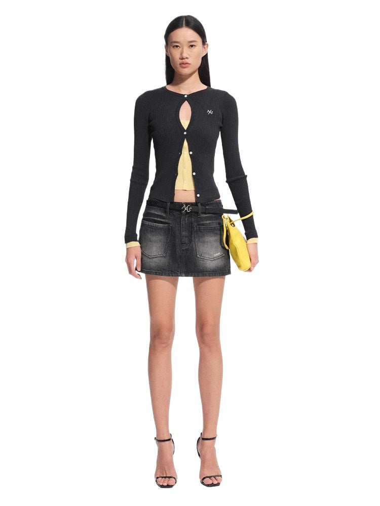 Perth Cutout Contrast Cardigan