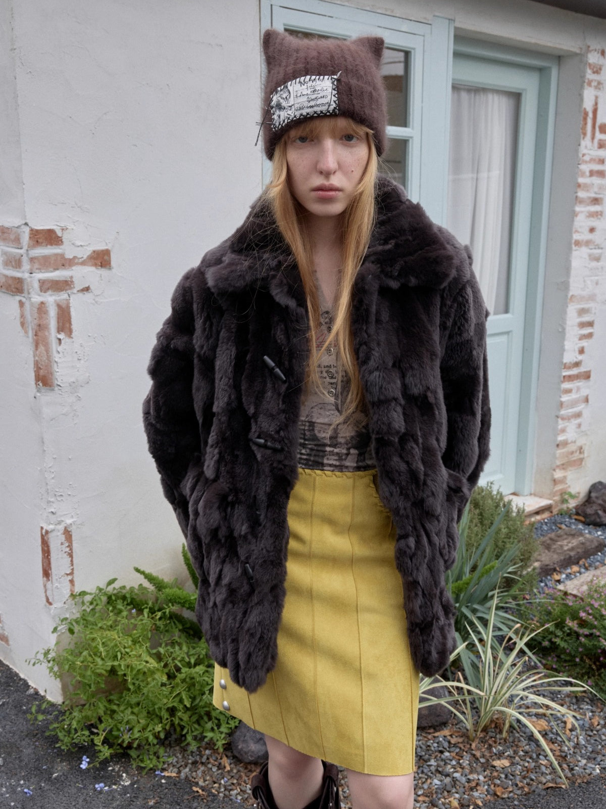 Rex Rabbit Patchwork Fur Jacket