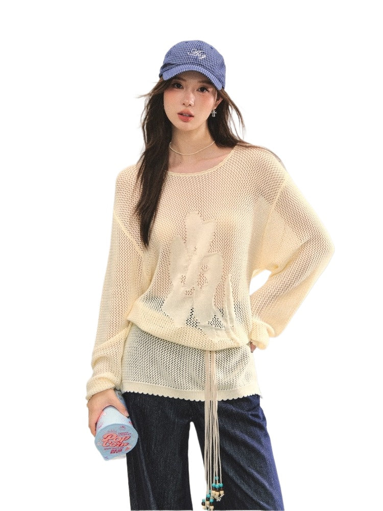 Flower Jacquard Loose Knitted Top
