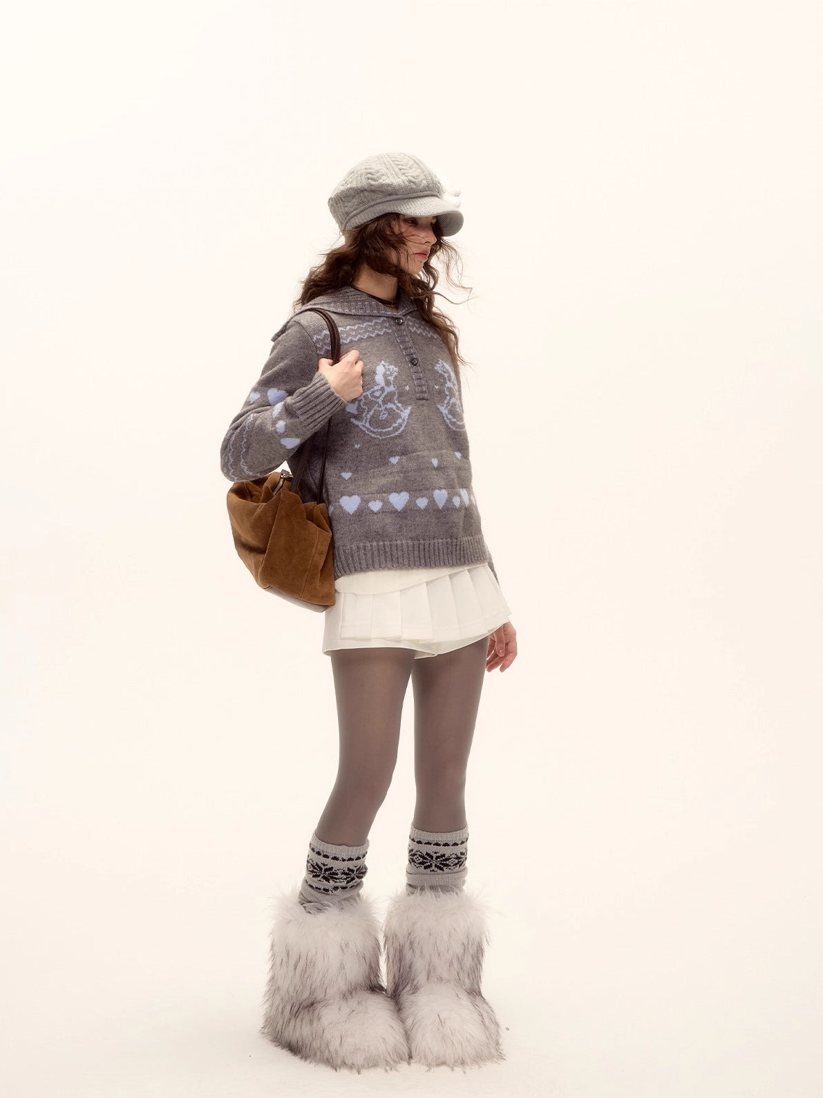 Pony Jacquard Polo Sweater