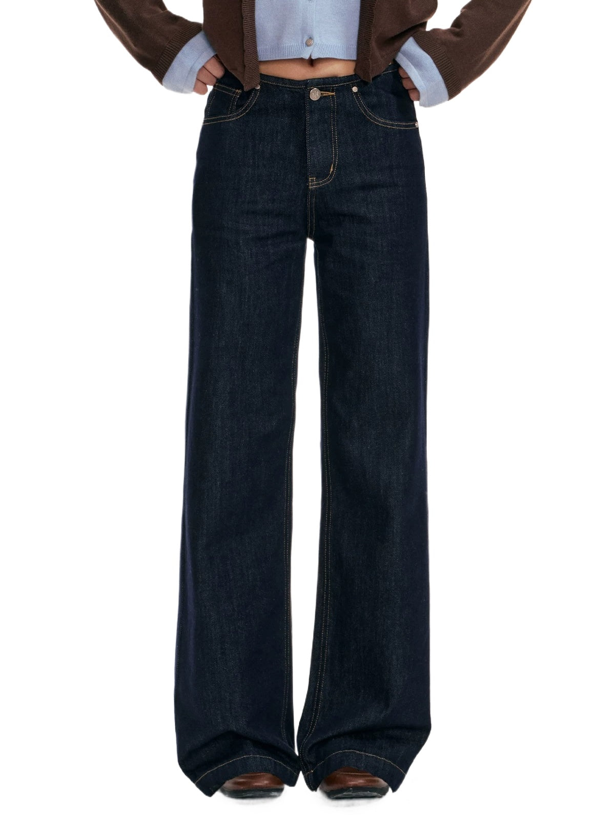 Waistband Free Straight Leg Jeans
