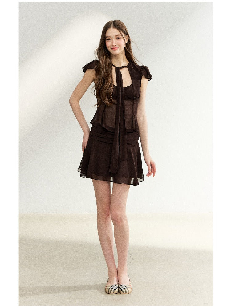 Tie-Waist Ruffle Skirt Set