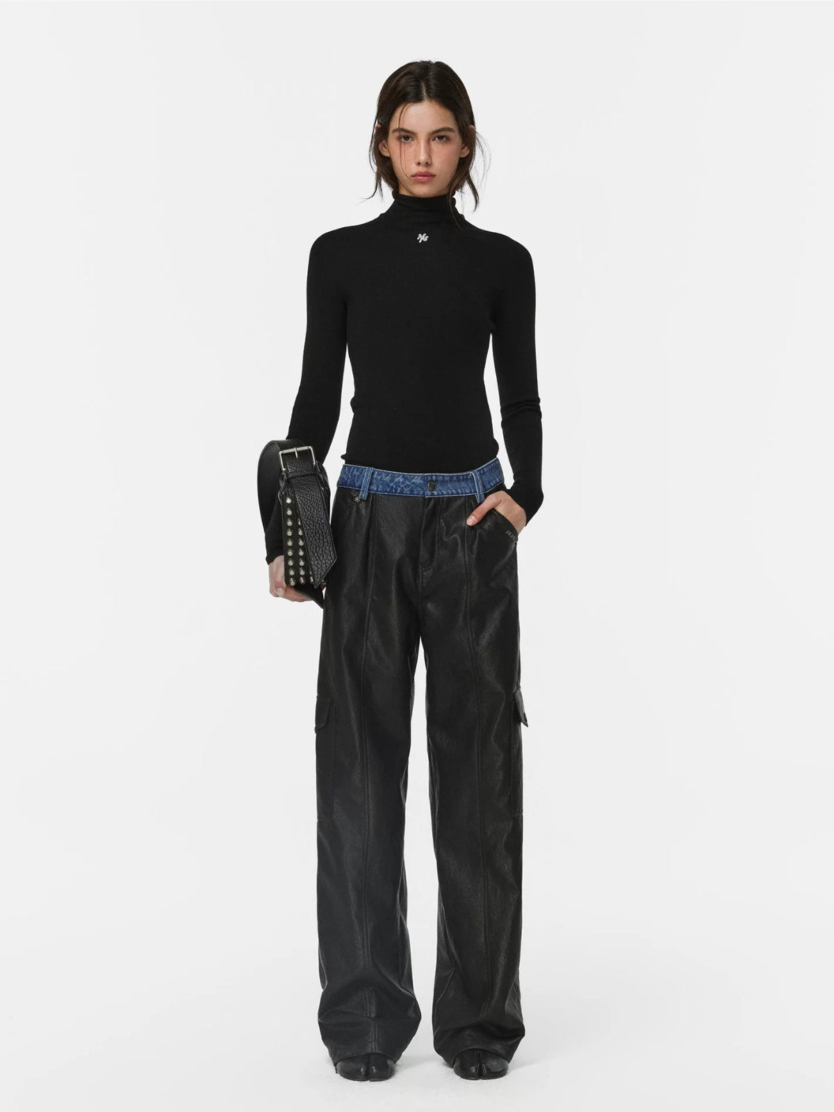Midnight Straight Leather Pants