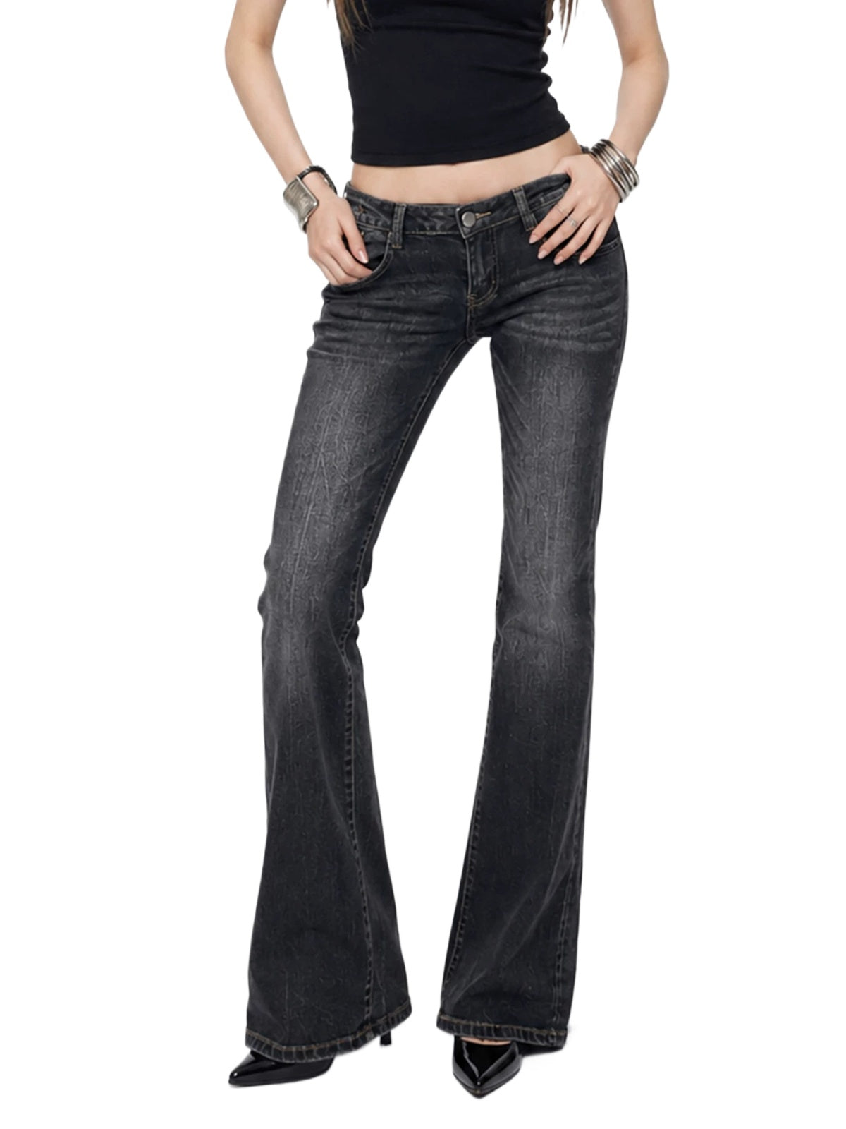 Y2K Low Rise Gradient Flare Jeans