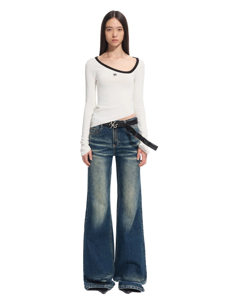 Twist-Buckle Leather Belt