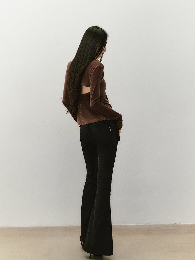 Knitted Halter Neck Slit Tank Top