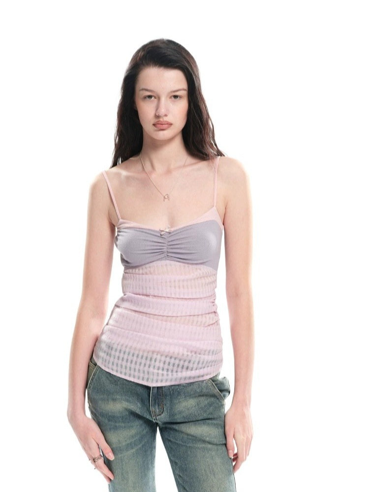 Purple Plaid Knit Camisole