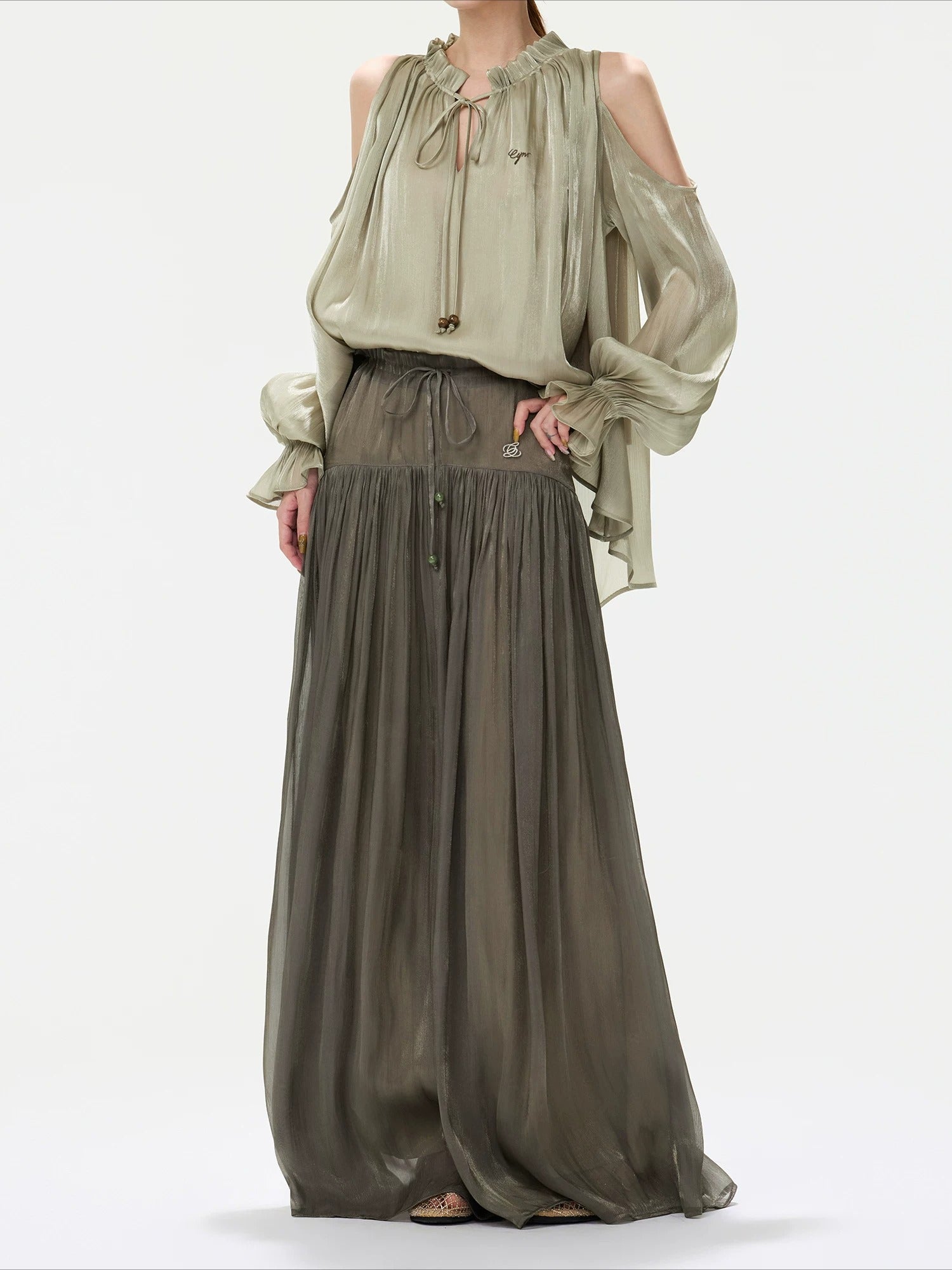 Drawstring Wide-Leg Pants