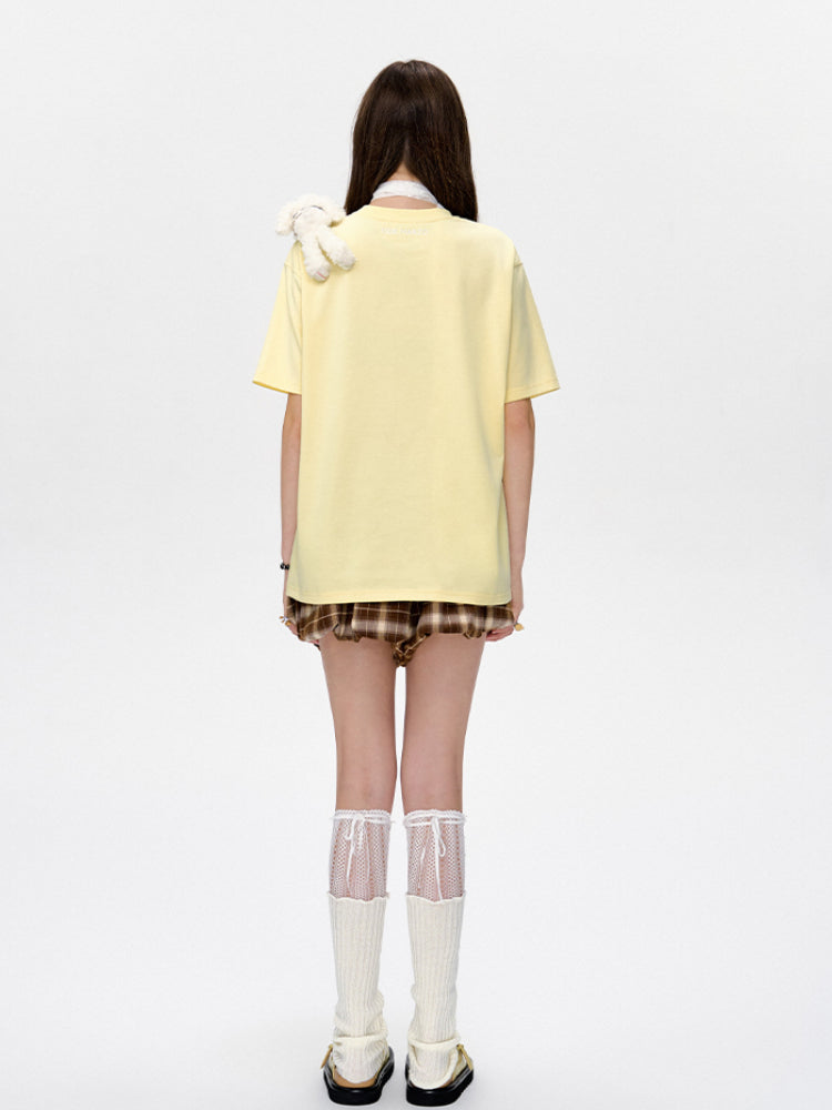 Short Sleeve Fashion Casual Solid Color Round Neck T-shirt