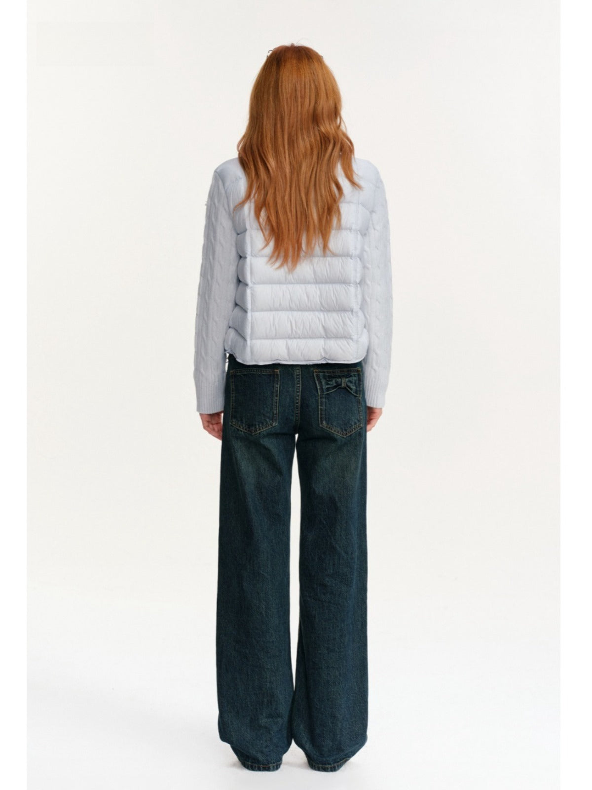 Cable Knit Panel Down Jacket
