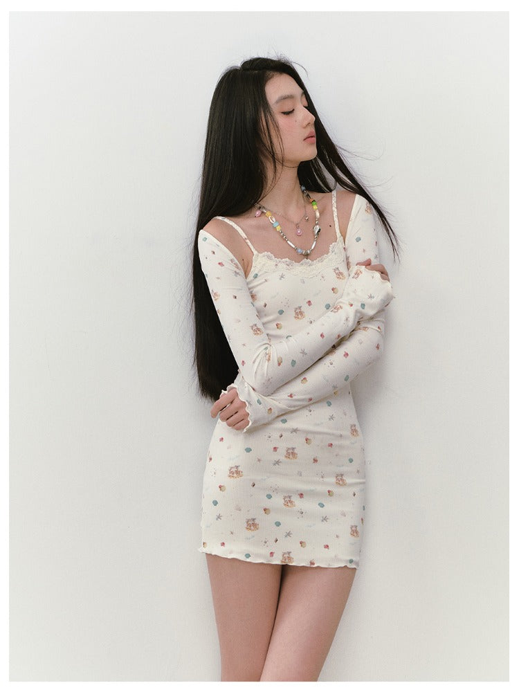 Seaside Series Printed Dress & Cover Up Set