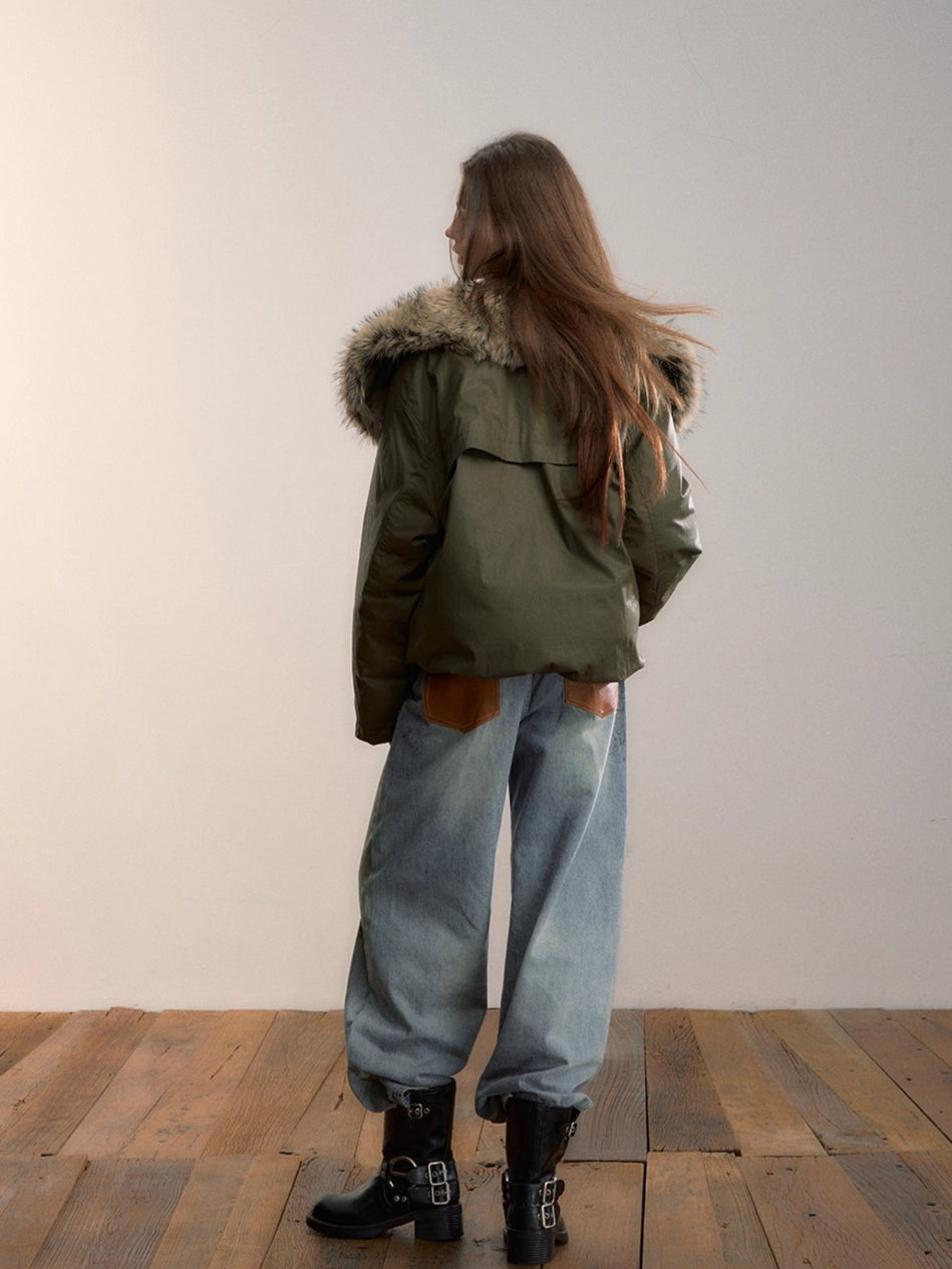 Fur Collar Down Puffer Jacket