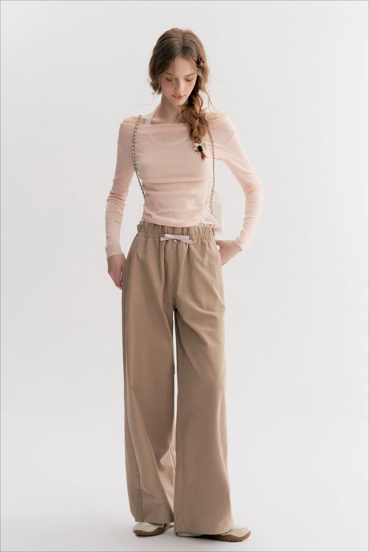 Off Shoulder Knit 2-in-1 Top