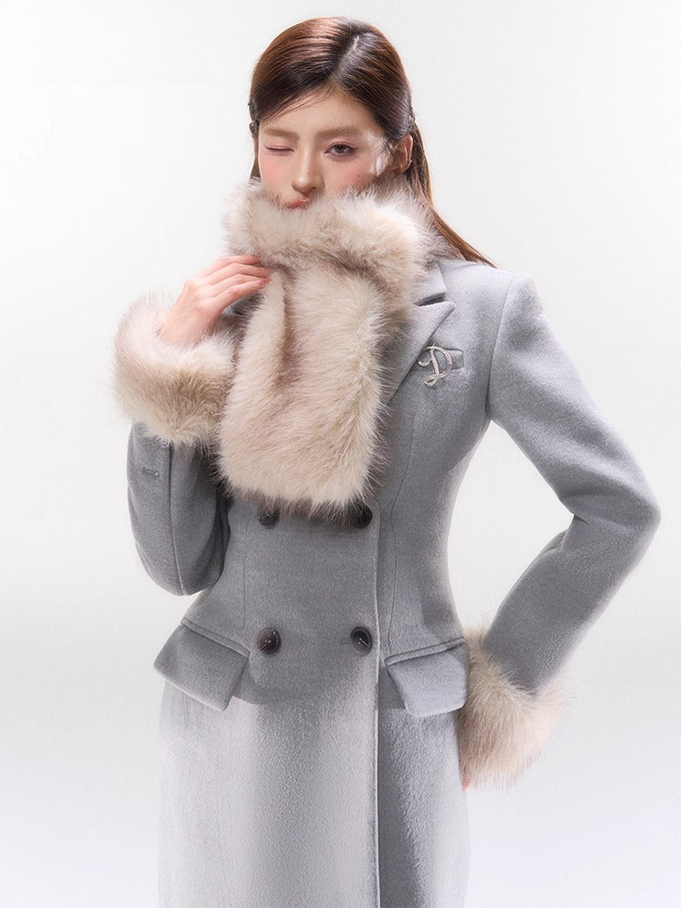 Wool-Blend Hourglass Double-Breasted Coat