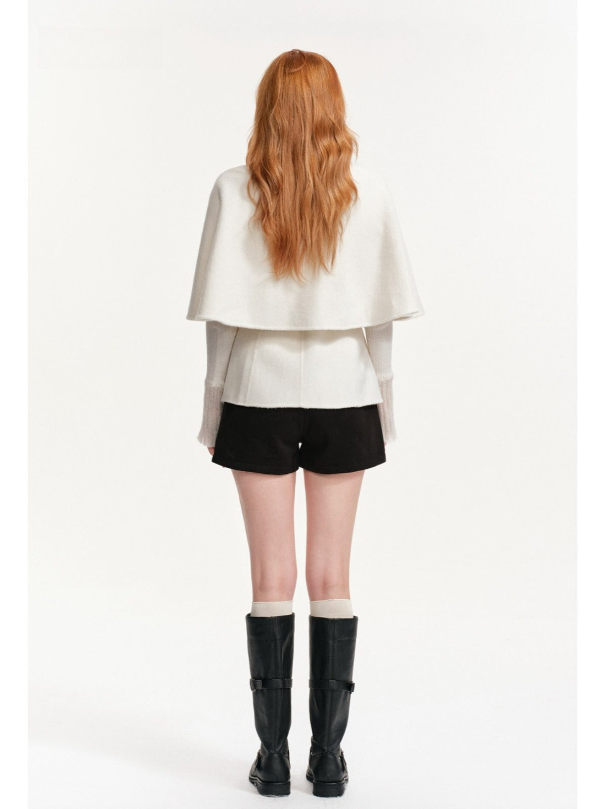 Layered Cape Belted Wool Coat