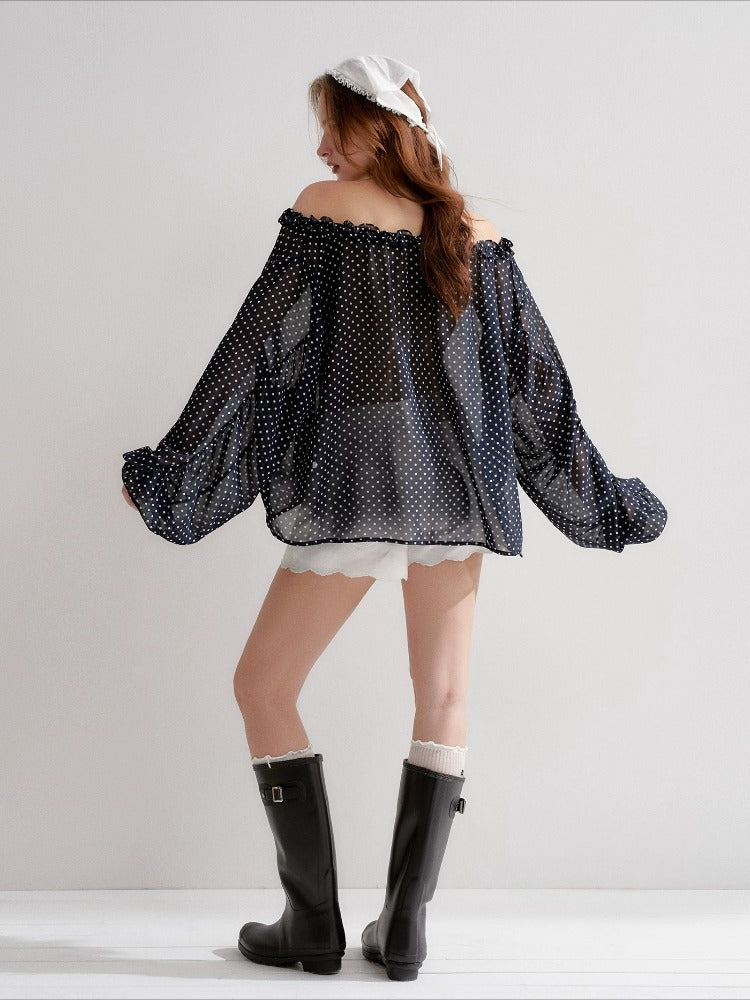 Polka Dot Bardot Blouse