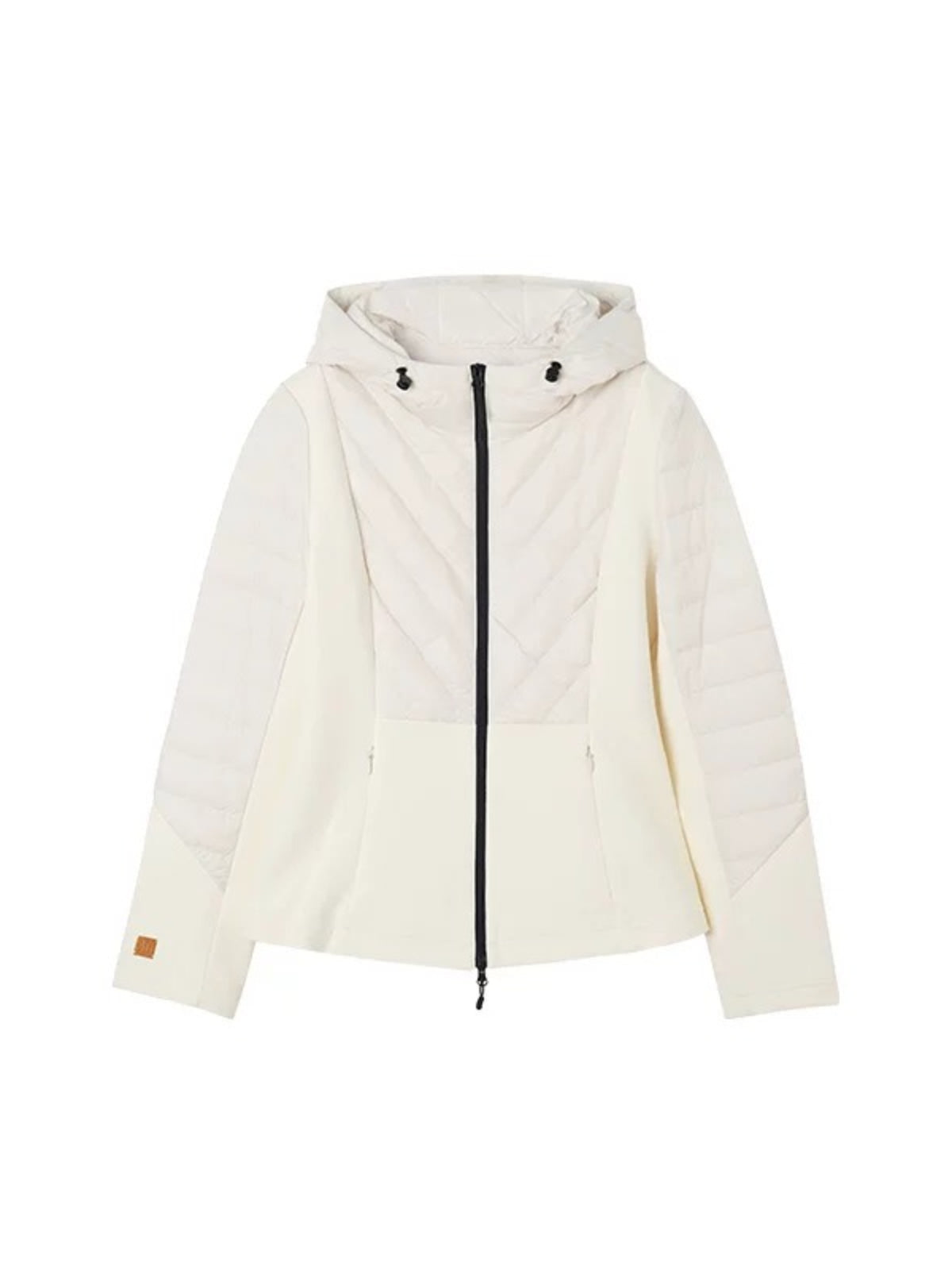 Knit Panel Hooded Down Jacket