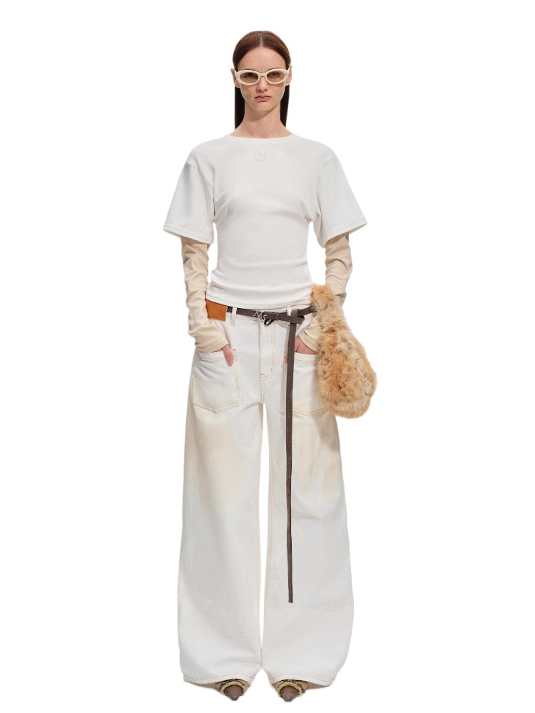 White Layered Long Sleeve Tee