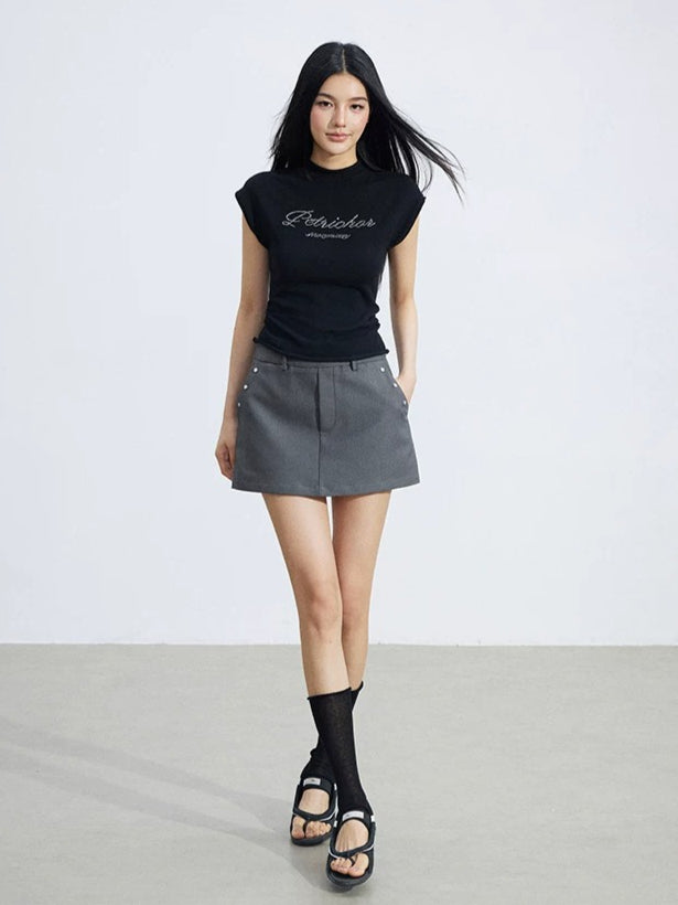 Rolled Hem Knit Top