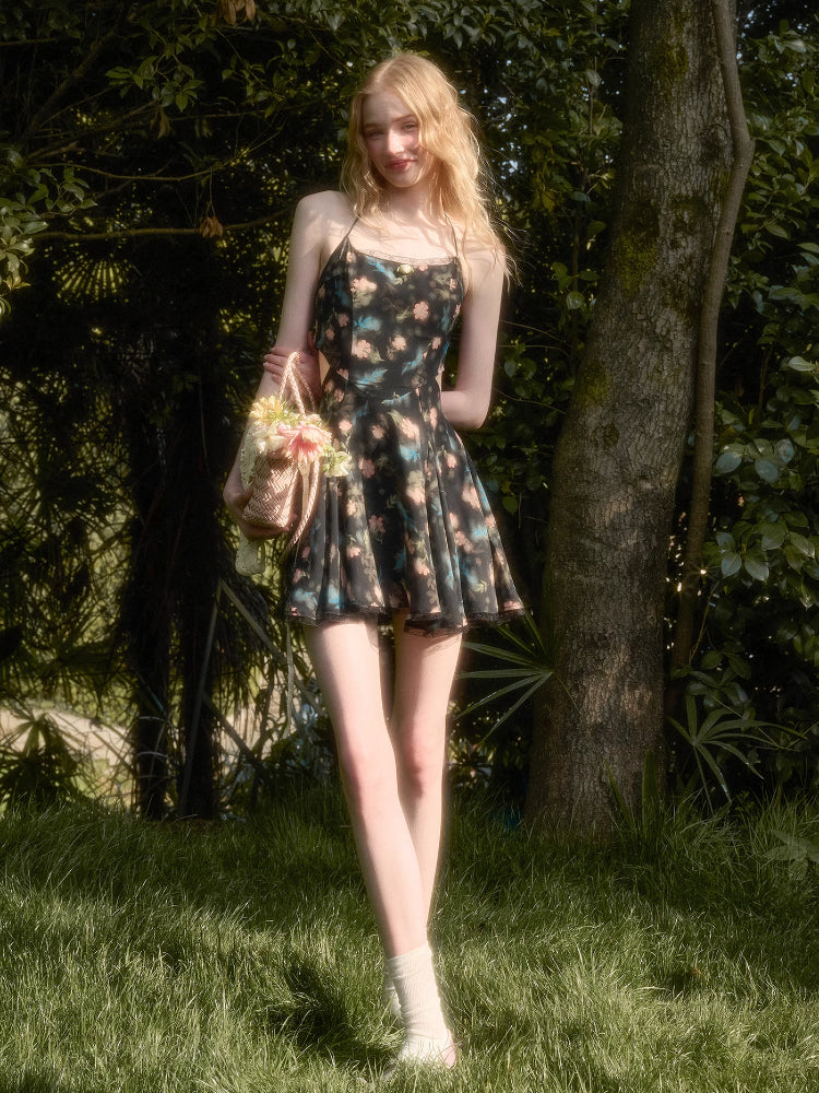 French Lace Bow Little Black Dress