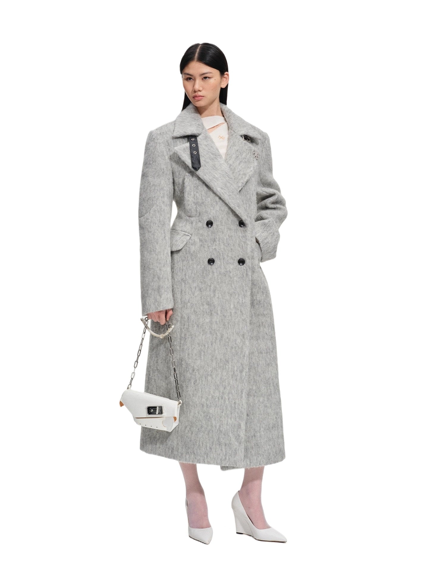 Gray Classic Statue Wool Coat