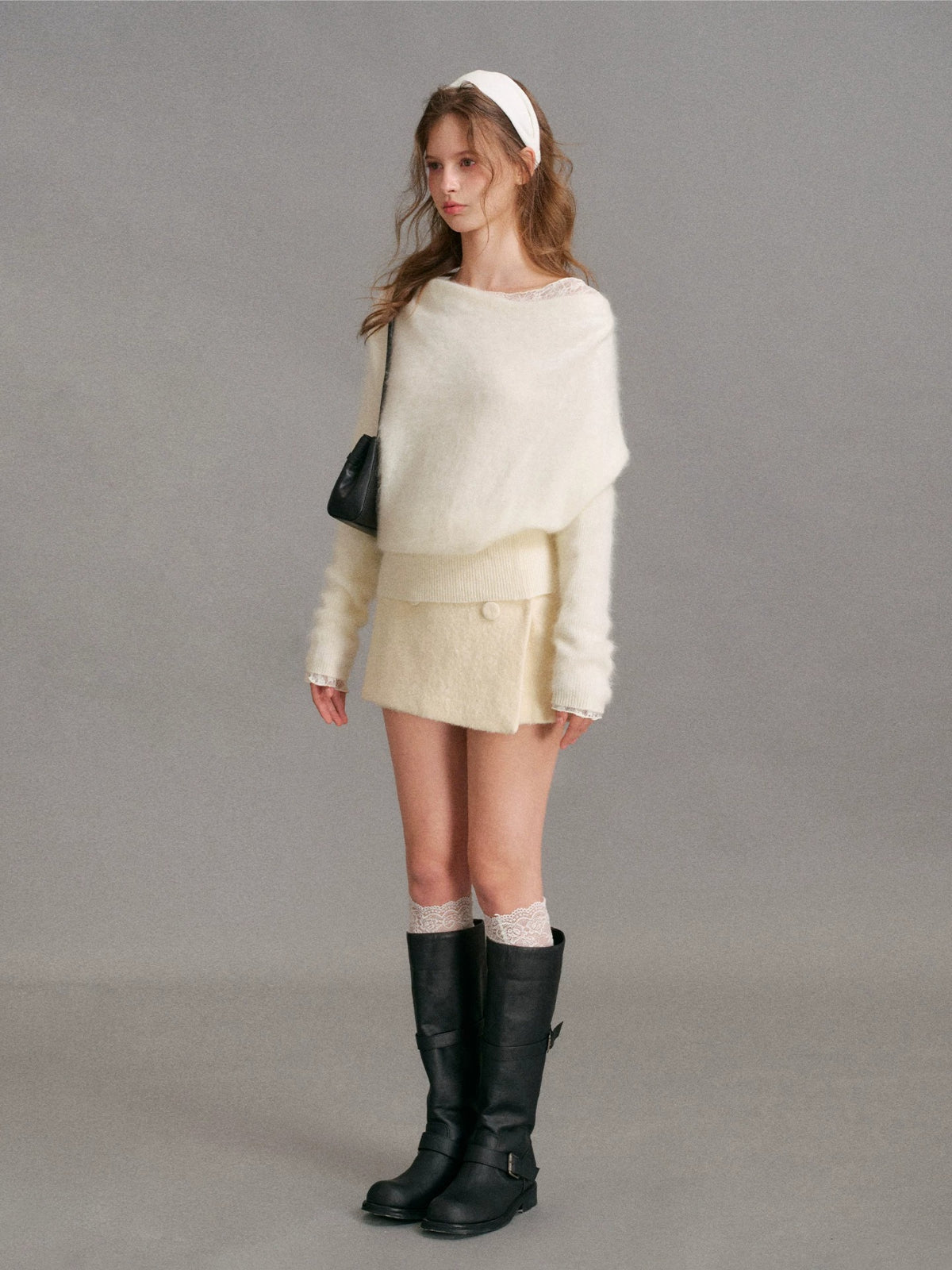 Wool Blend A-Line Skirt