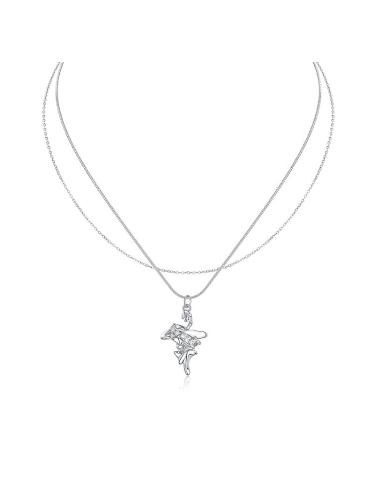 Geometric Cross Layered Necklace