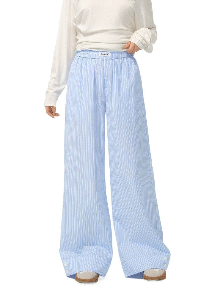 Striped Straight Leg Casual Pants