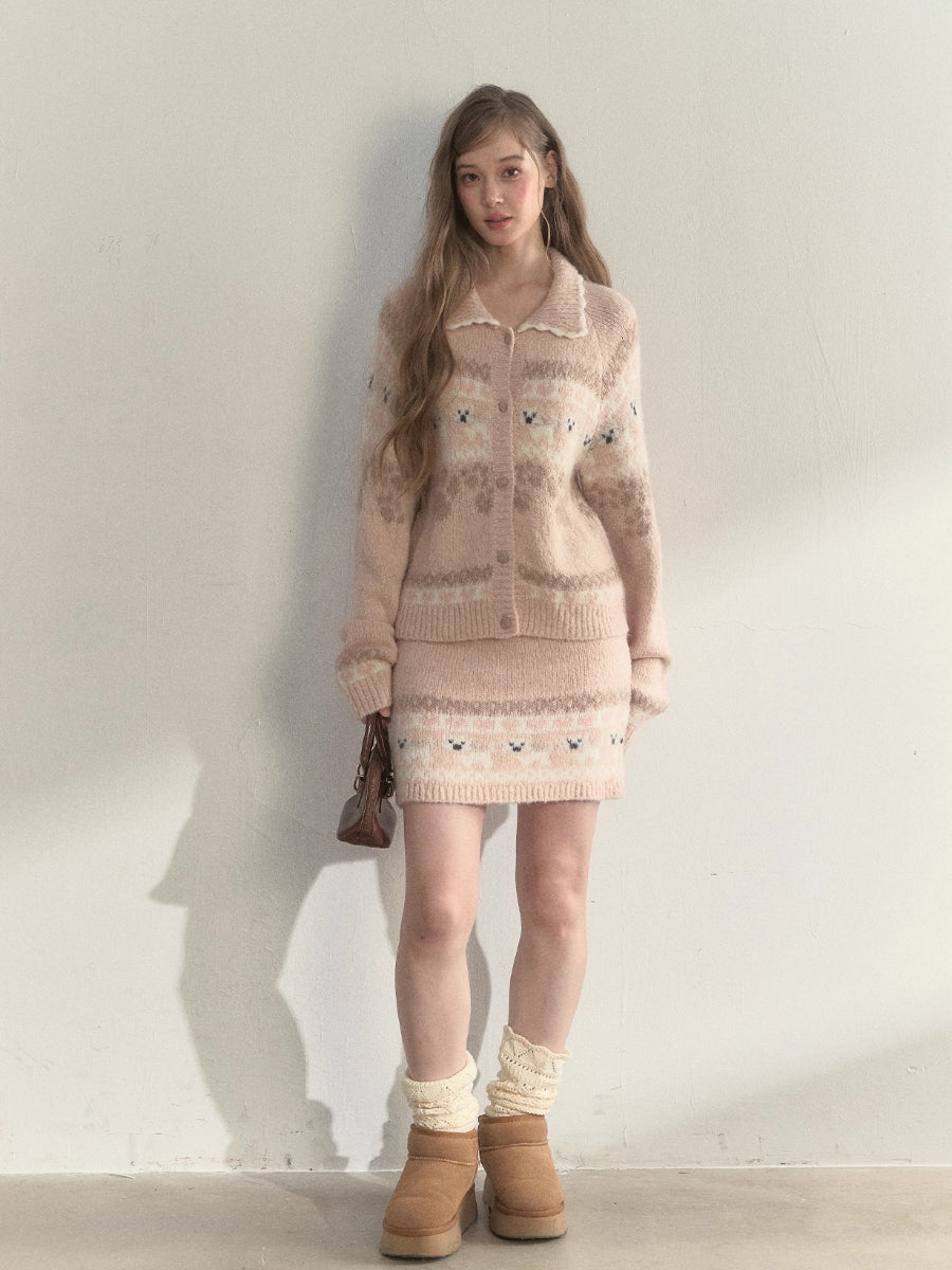 “Fair Isle Pup” Vintage Knit Set