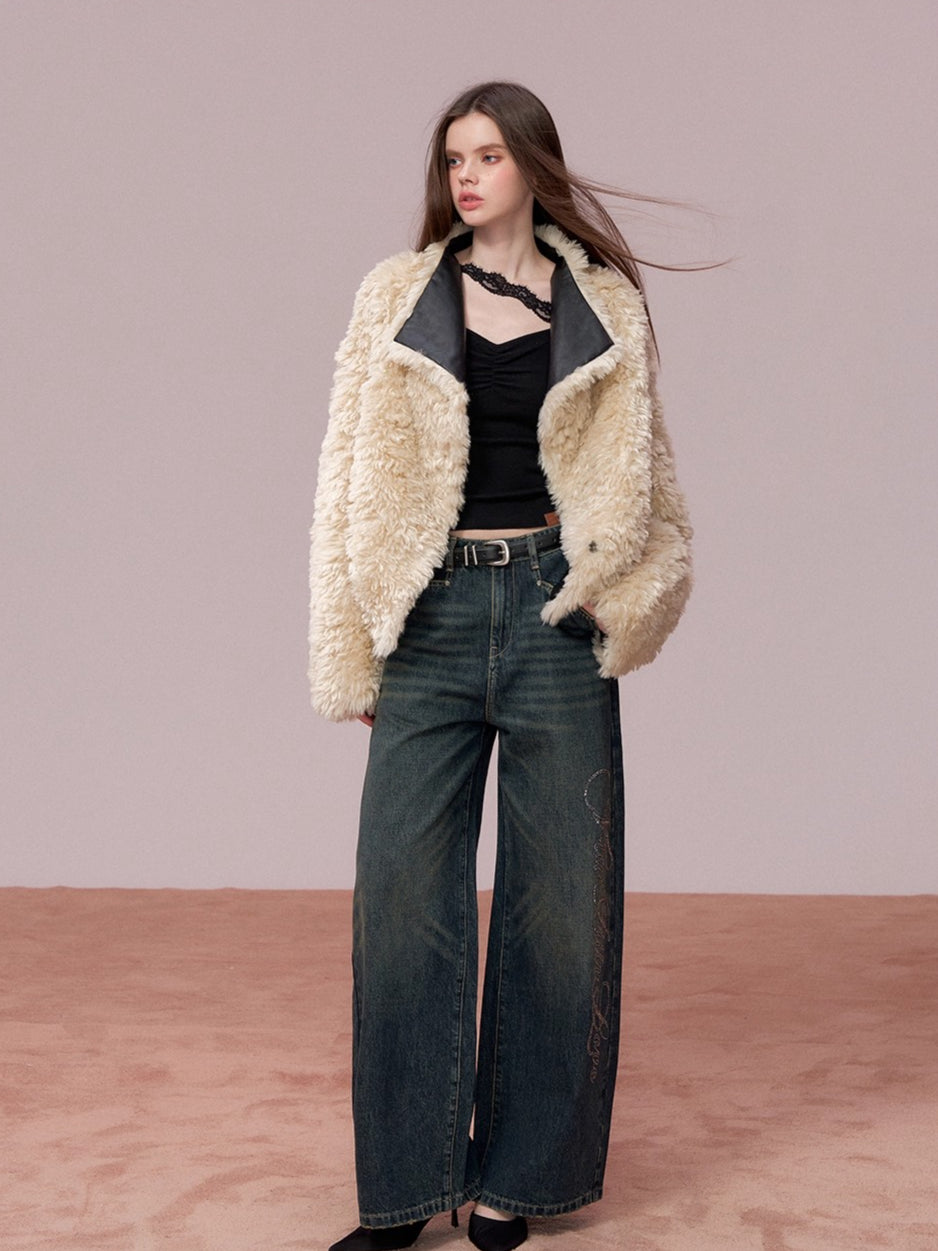 Reversible Faux Fur PU Jacket