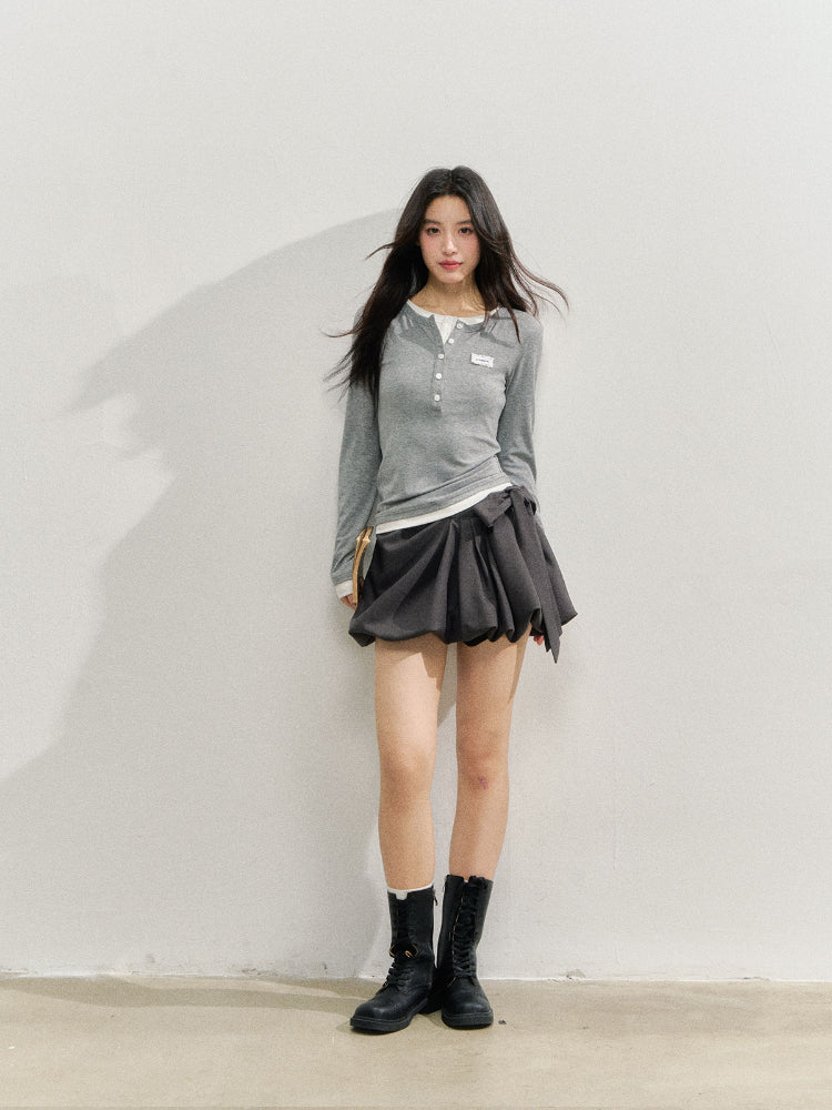 Lyocell Henley Neck Soft T-Shirt