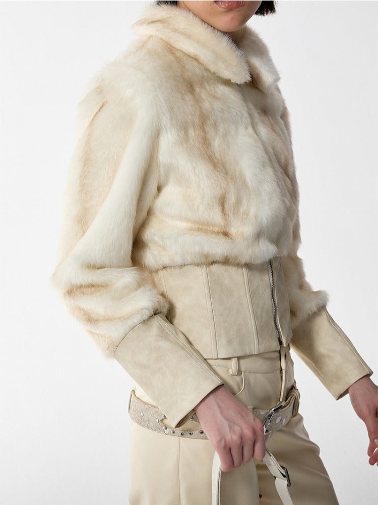 Eco-friendly Slim-Fit Leather Panel Jacket