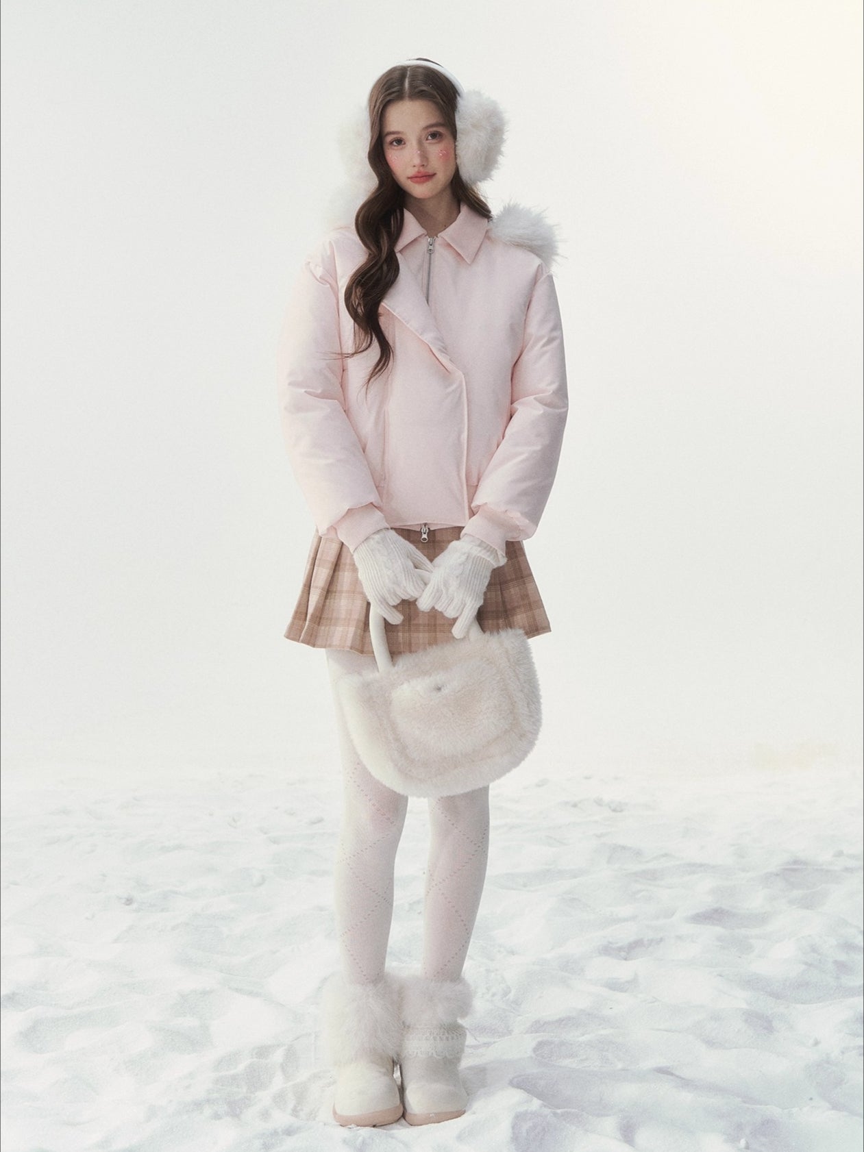 "Snow Envelope" Faux-fur Collar Down Coat