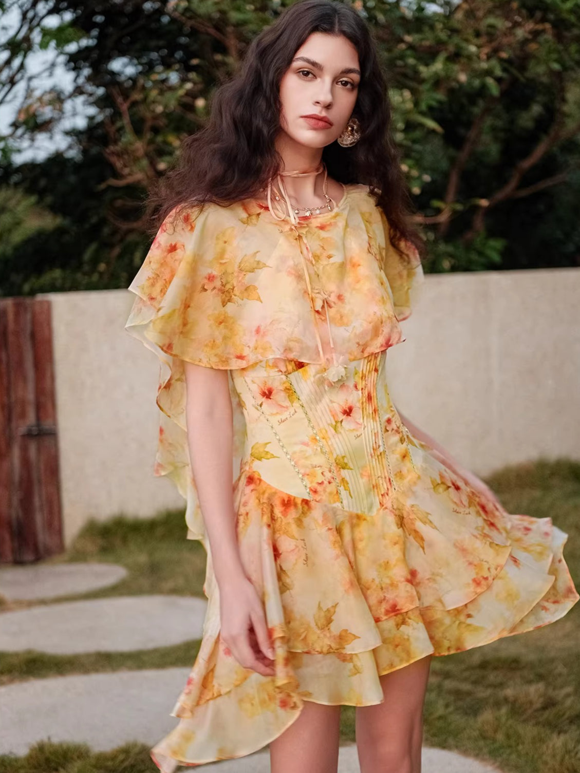 Soffio Floral Chiffon Dress