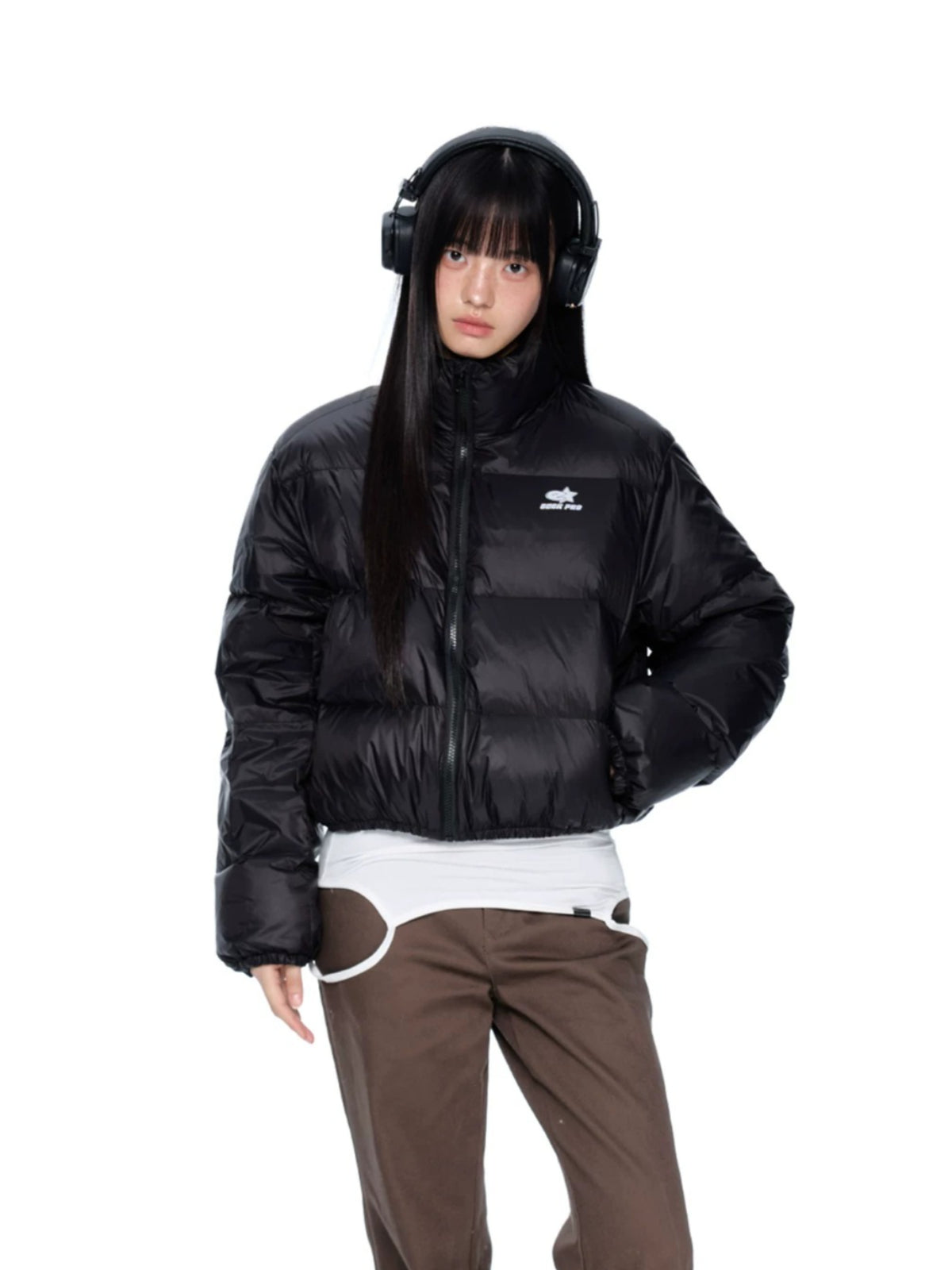 Maillard Cropped Down Puffer Jacket