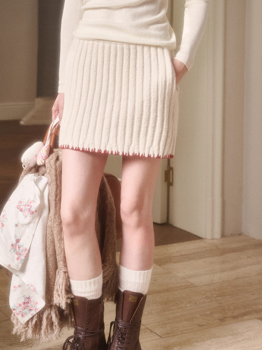 Latitude 69° Wool Contrast Trim Knit Sweater Set