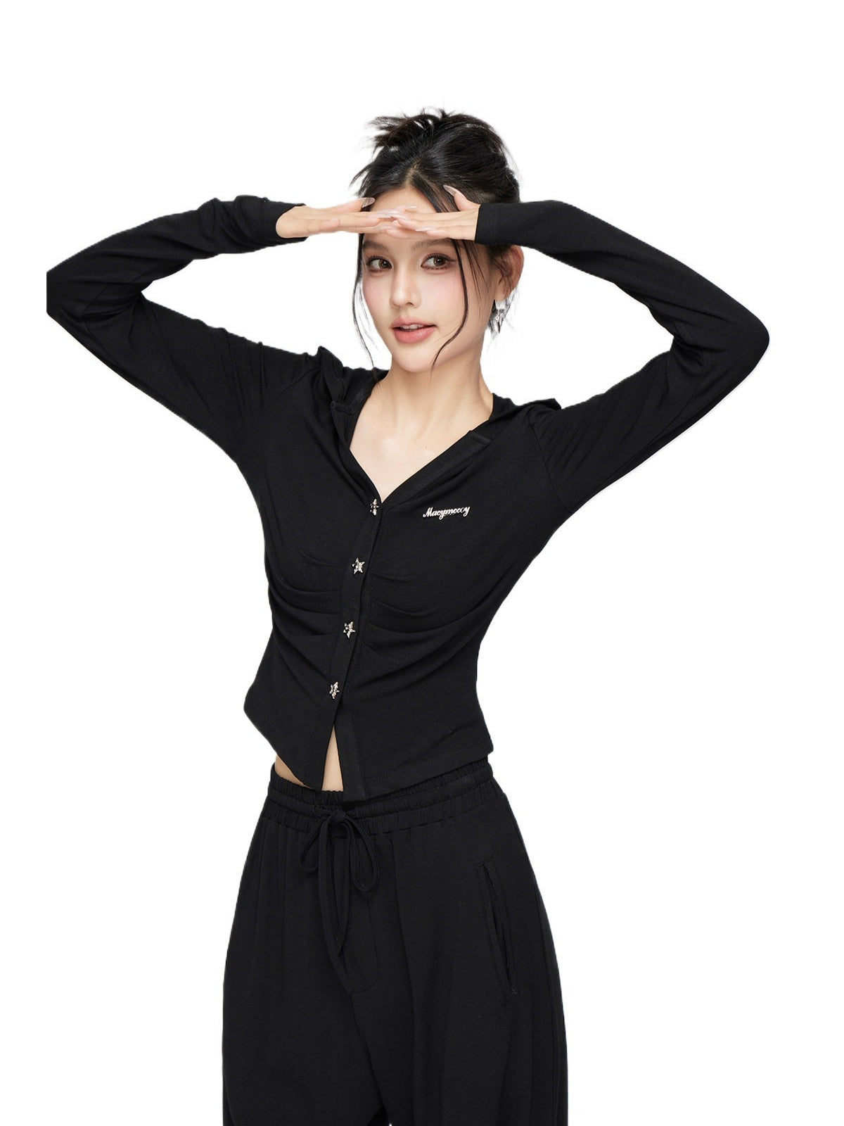 Pleated Knit Cropped Top & Pants Set