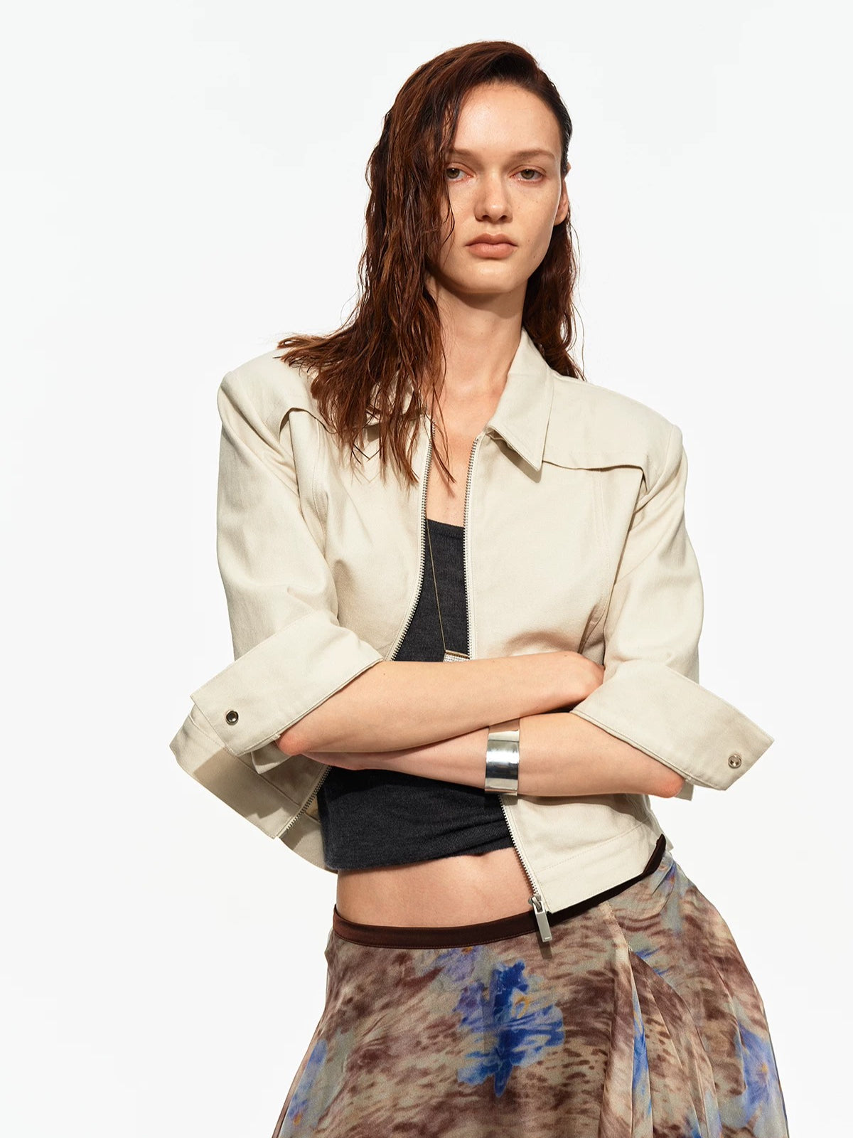 Cropped Seven Sleeve Jacket