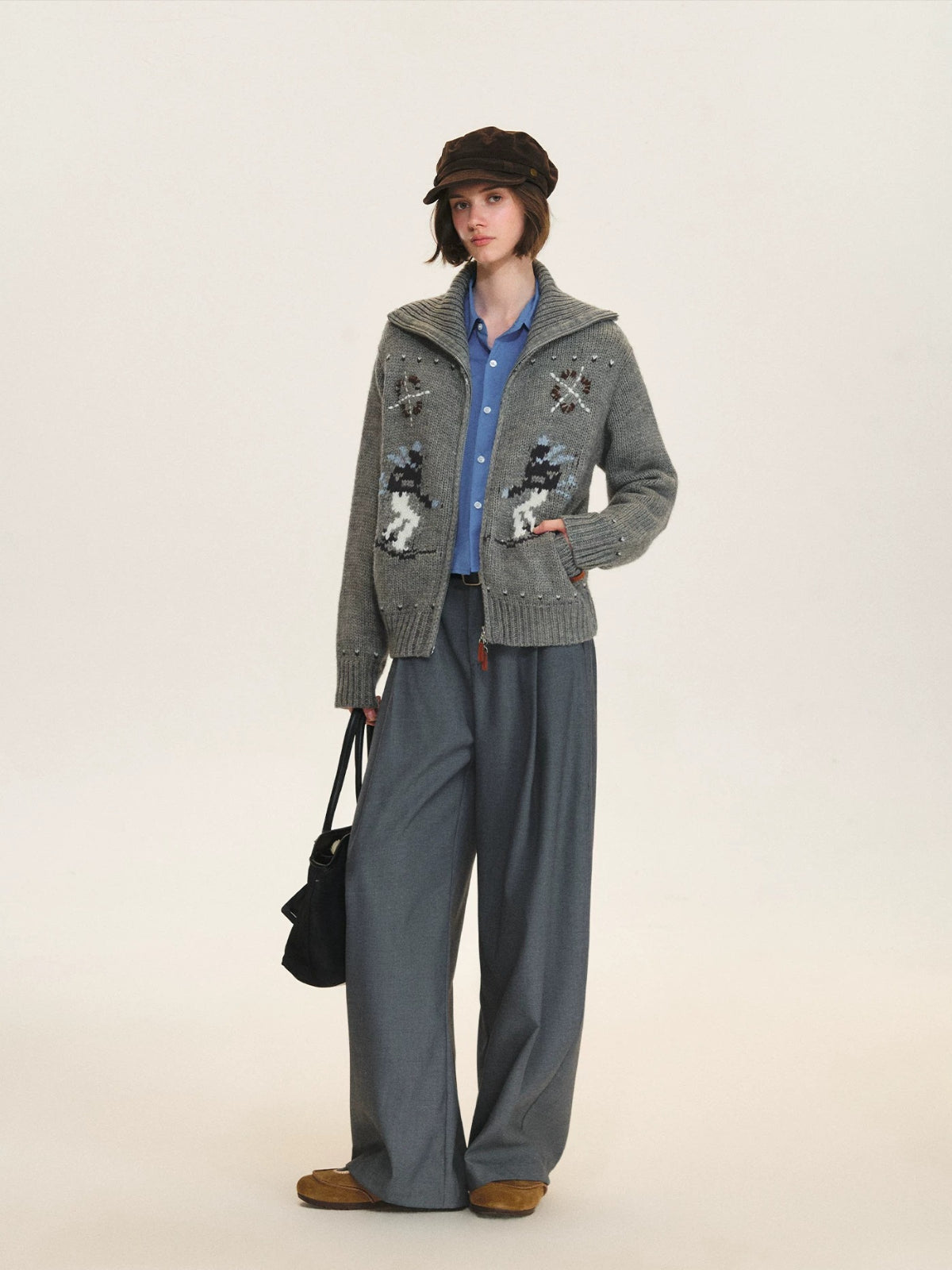 Minimalist Pleated Wide Leg Trousers