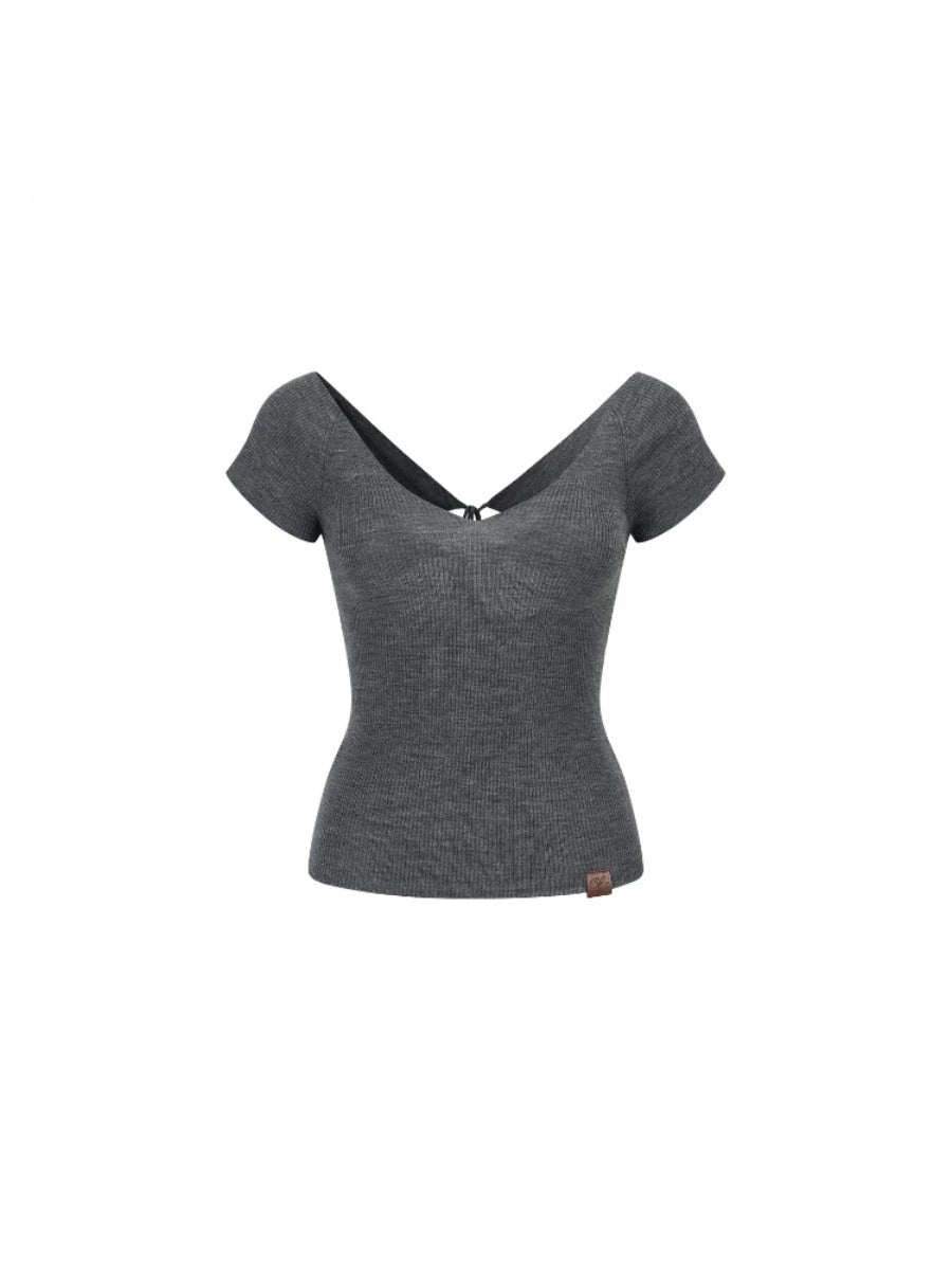 Back Tie Knit Top