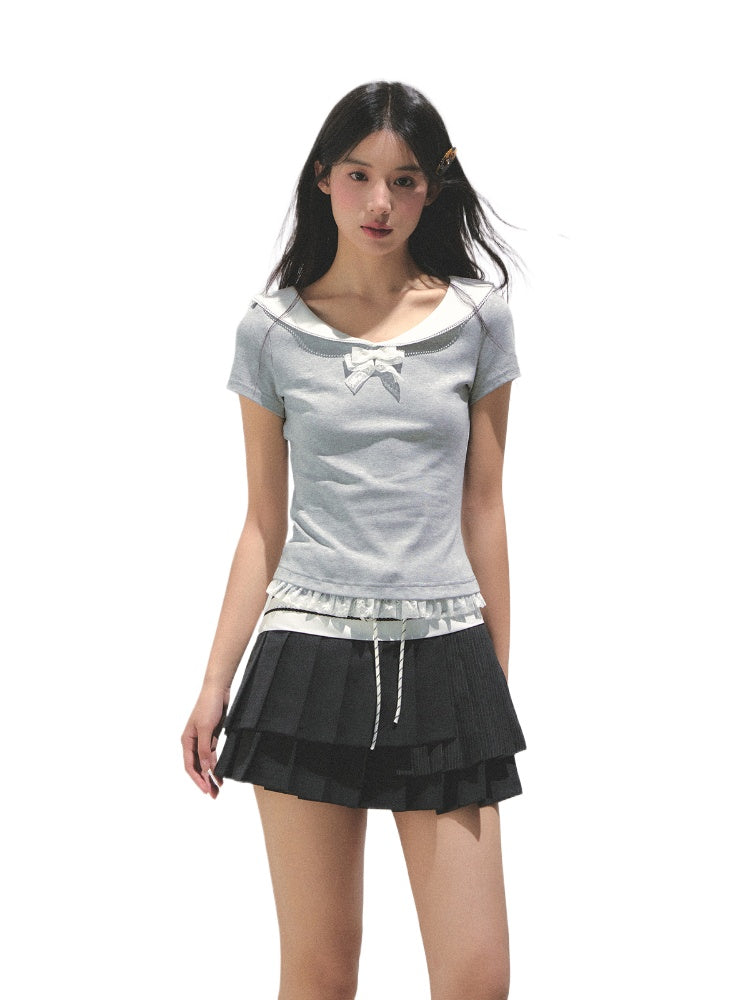 Lace Bow Retro T-shirt
