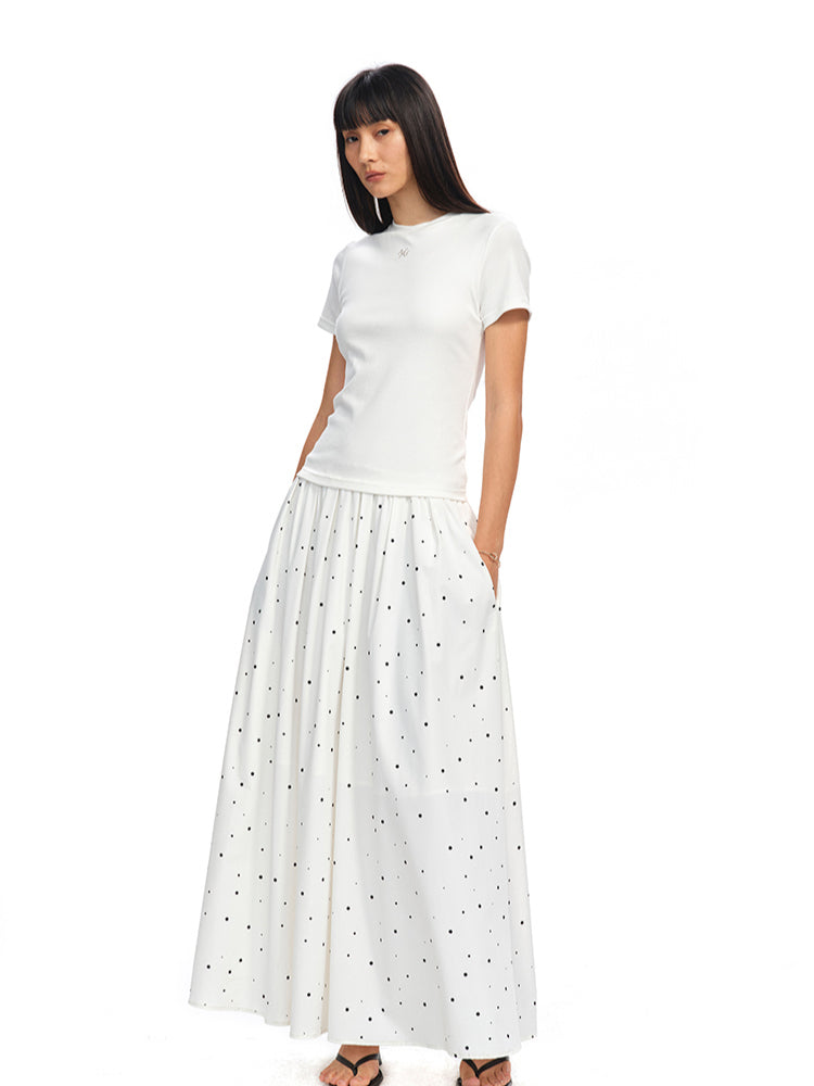 Polka-Dot Patchwork Dress