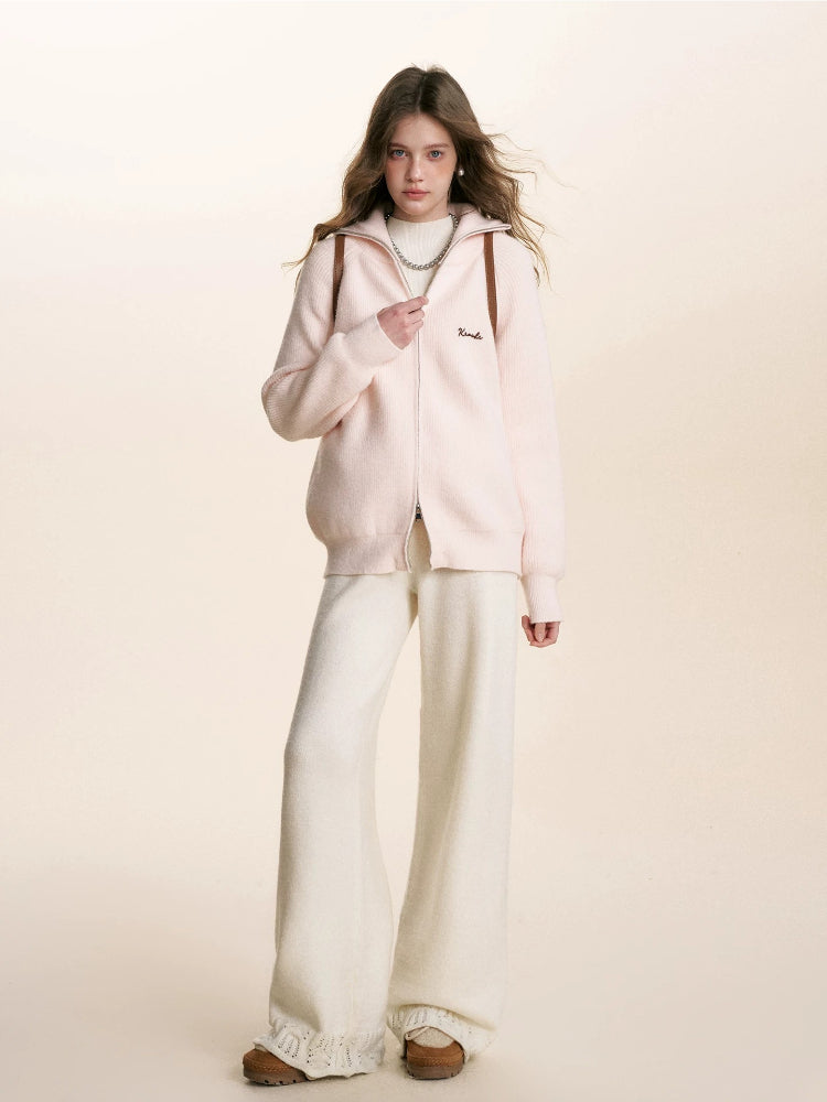 Ribbed Turtleneck Knit Top
