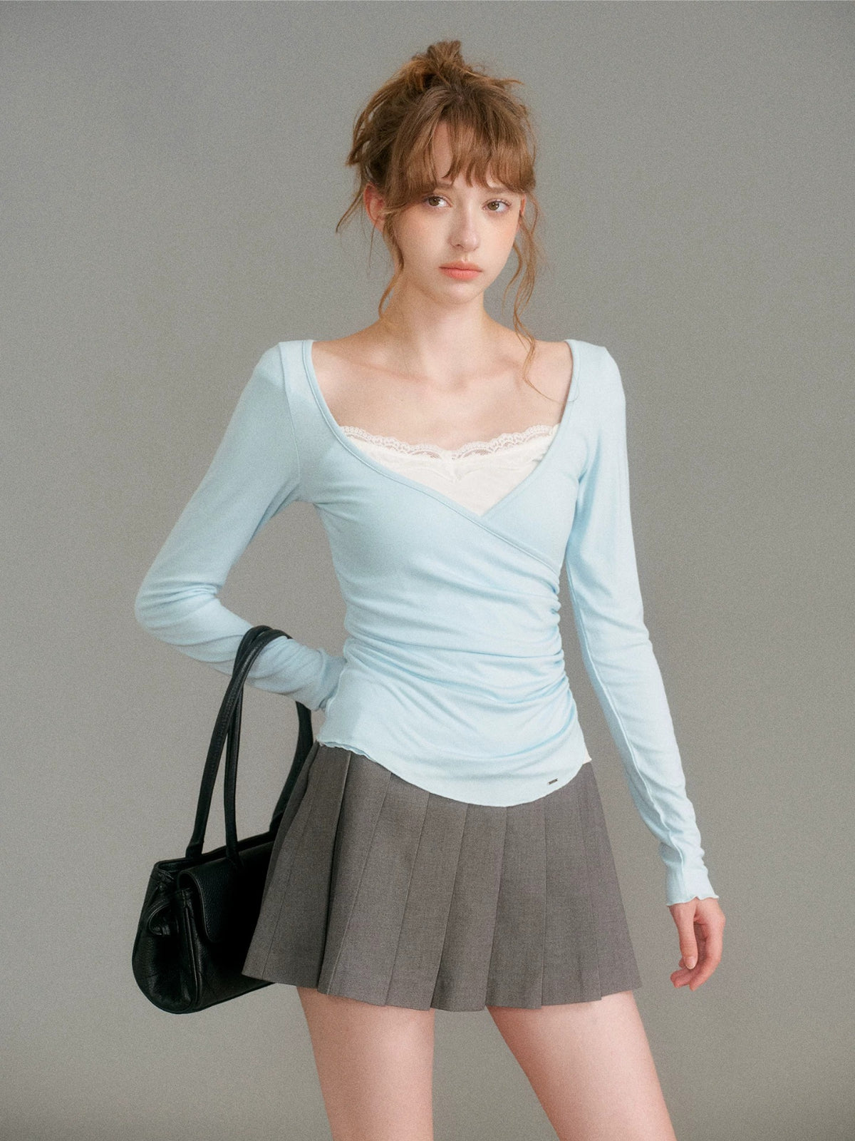 Lace Layered V Neck Top