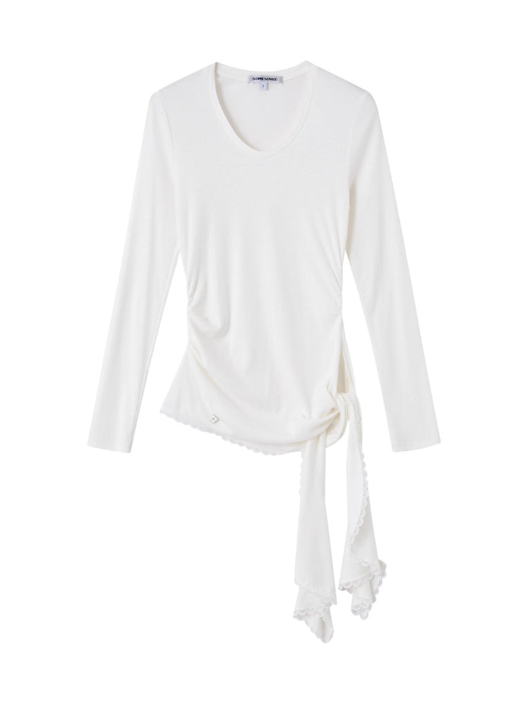 Sweetheart Neck Asymmetric Ruched Top