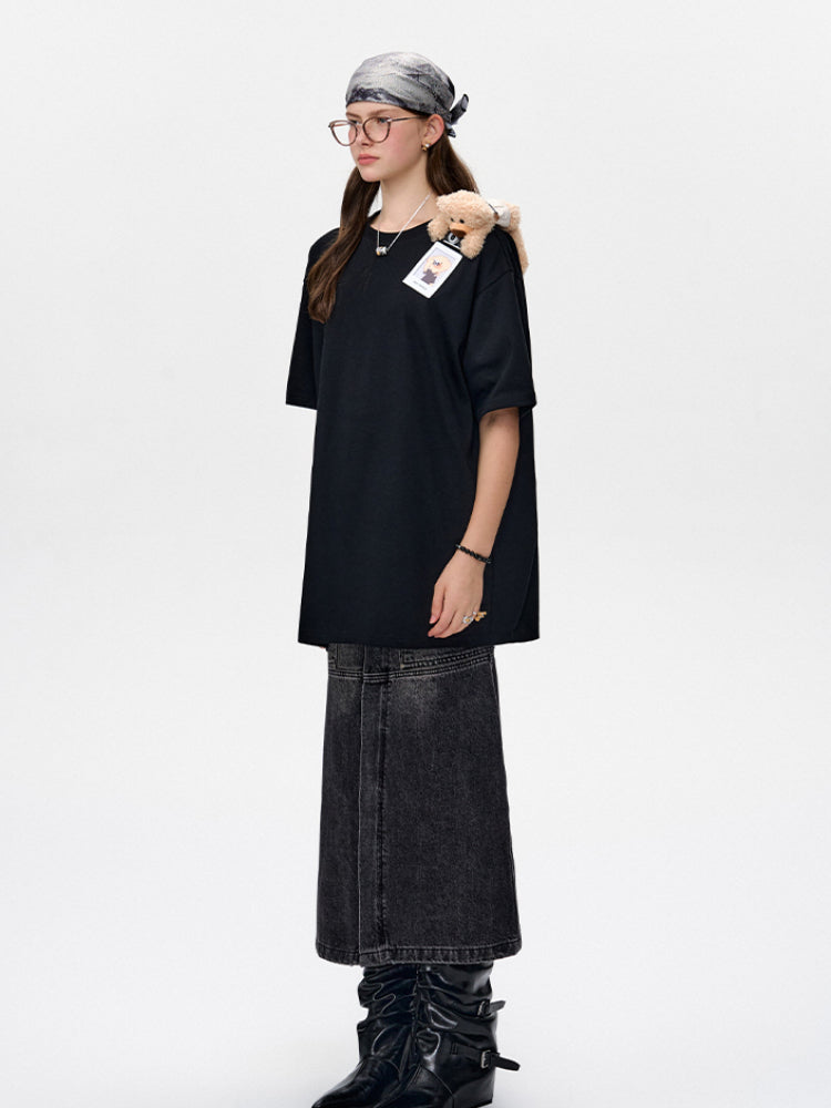 Short Sleeve Fashion Casual Solid Color Round Neck T-shirt