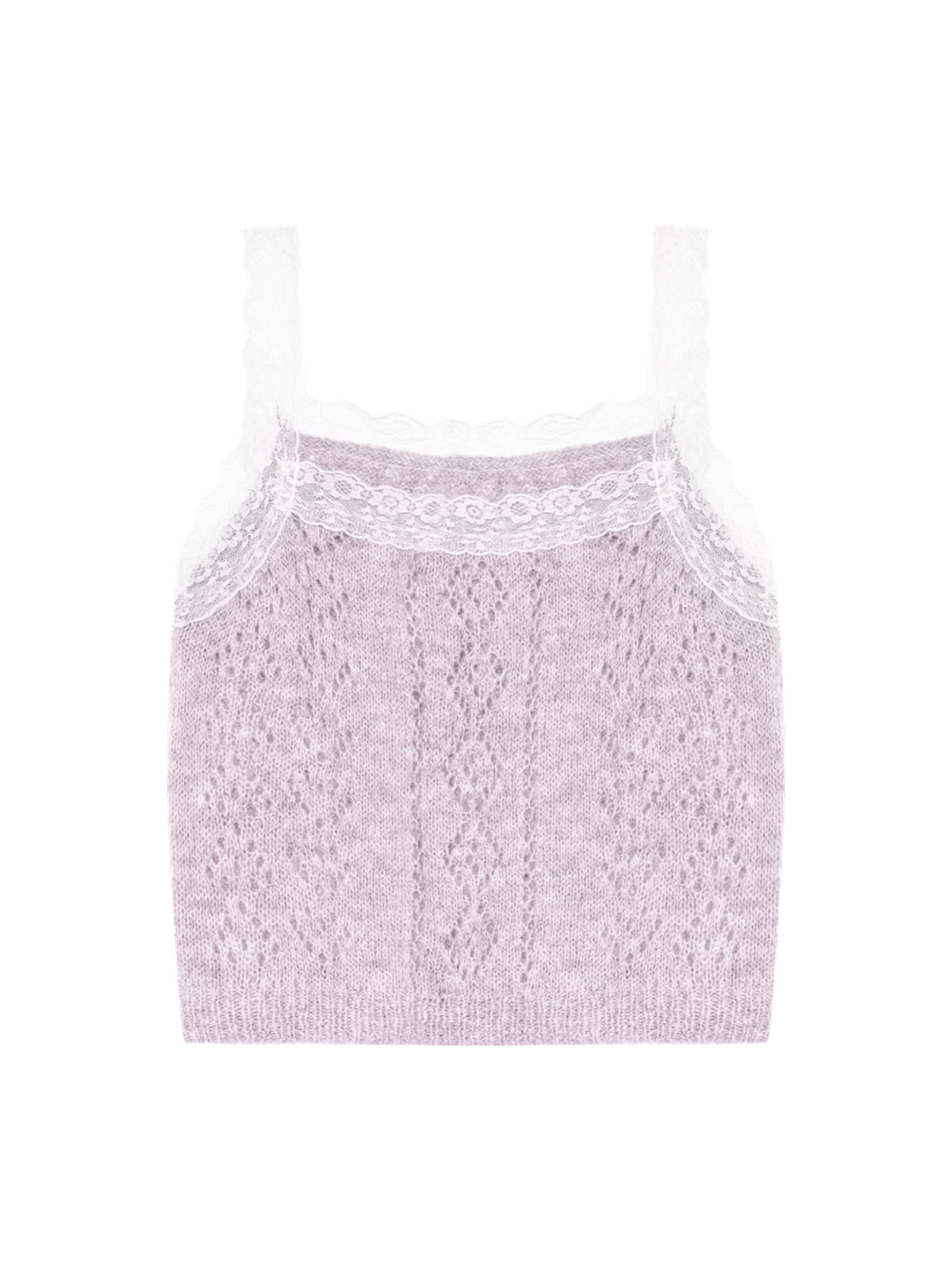 Gray & Purple Lace Trim Cardigan