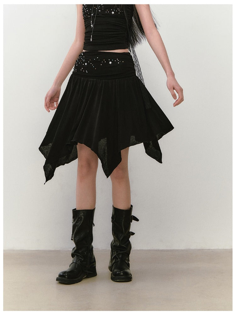 Star Beaded Ruffled Bandeau & Skirt Set